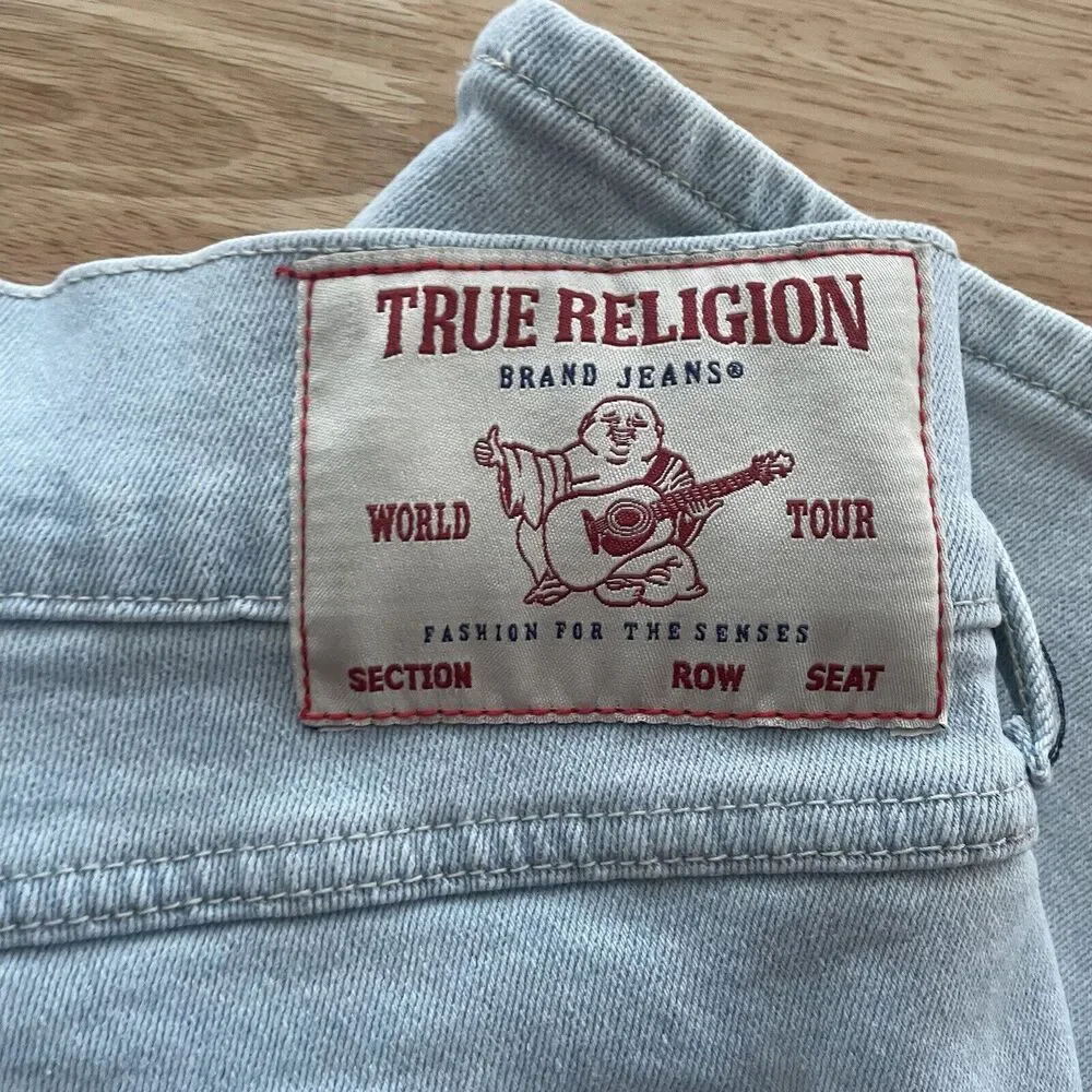 True Religion Shorts Rocco Flap 5 Pocket Relaxed Skinny Denim Mens 36 New‎